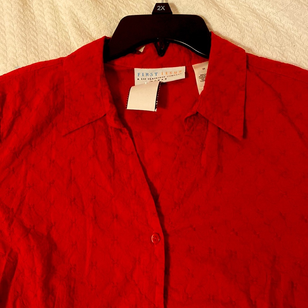 NWT red eyelet shirt!
